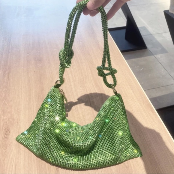 Handbags - Green Rhinestone Purse